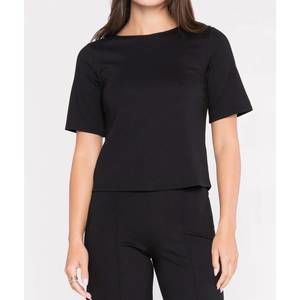 NEW RIPLEY RADER ponte knit short sleeve top extended in black